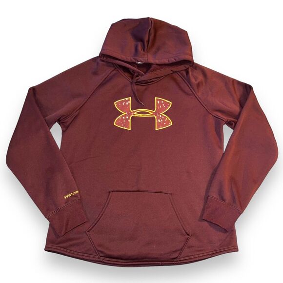 Under Armour Tops - Under Armour Womens Hoodie Hooded Sweatshirt Loose Fit ColdGear Purple Large